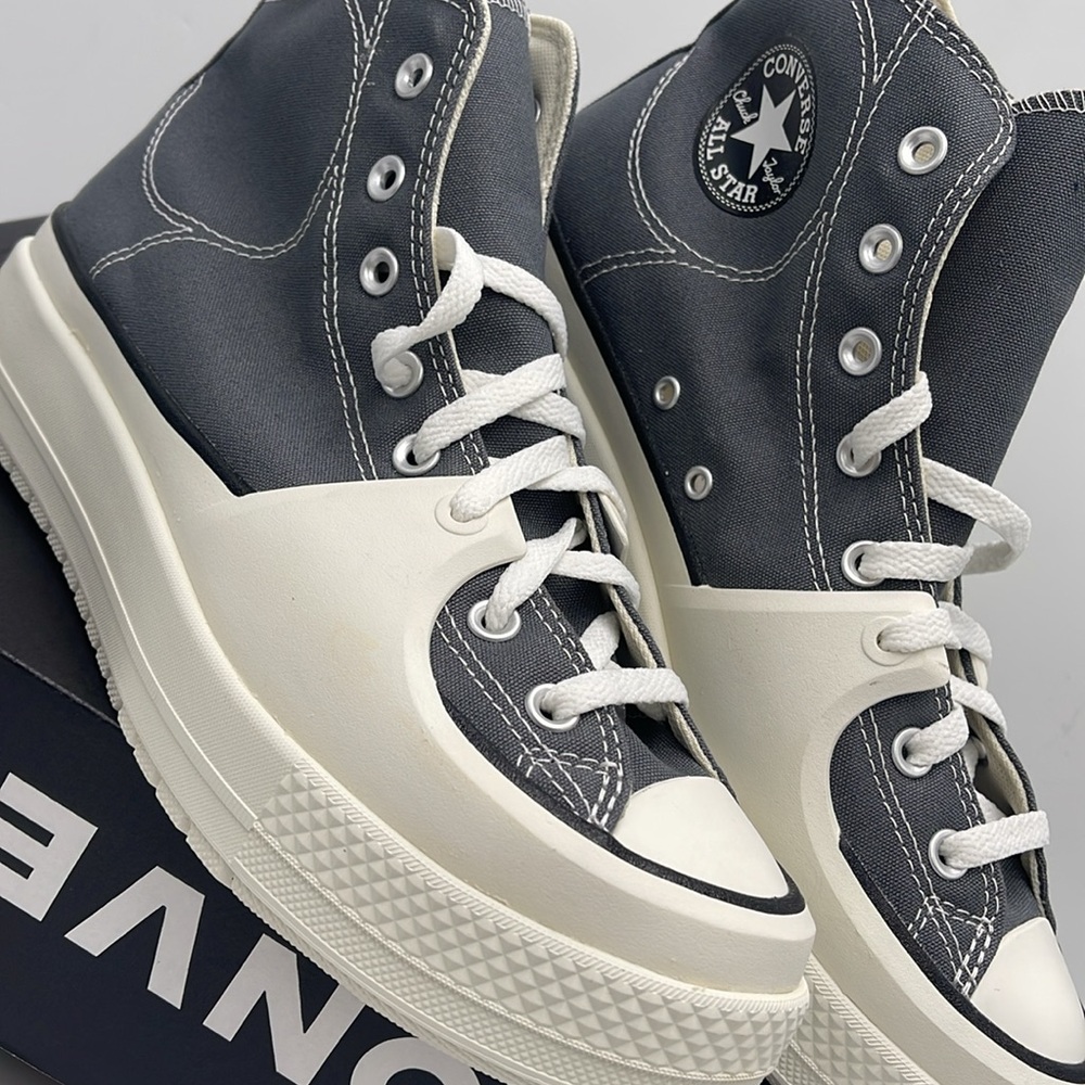 Converse Men’s A05116C CTAS CONSTRUCT HI CYBER GREY/VINTAGE WHITE/EGRET Platform - Picture 6 of 16